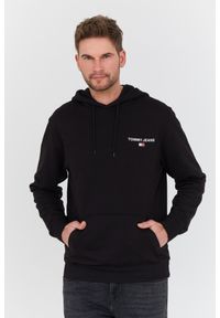 Tommy Jeans - TOMMY JEANS Czarna męska bluza z kapturem, Rozmiar M. Typ kołnierza: kaptur. Kolor: czarny