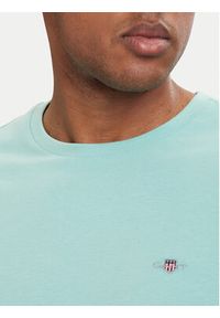 GANT - Gant T-Shirt Shield 2003184 Turkusowy Regular Fit. Kolor: turkusowy. Materiał: bawełna #2