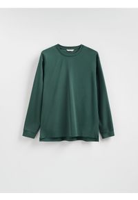 Reserved - Longsleeve z bawełną - jasnozielony. Kolor: zielony. Materiał: bawełna. Długość rękawa: długi rękaw. Wzór: gładki #1