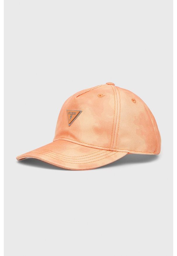 Guess czapka kolor pomarańczowy wzorzysta. Kolor: pomarańczowy