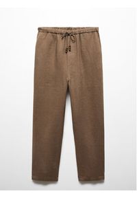 mango - Mango Spodnie materiałowe Linen 67075724 Brązowy Regular Fit. Kolor: brązowy. Materiał: len #8
