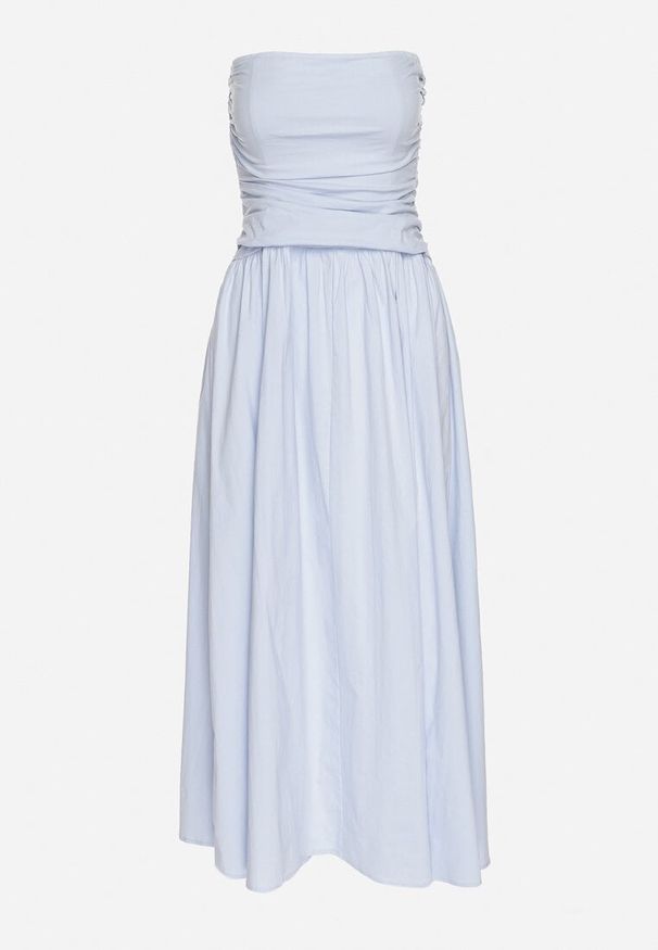 Born2be - Niebieska Sukienka z Bawełny Typu Bodycon Filarose. Okazja: na randkę, na co dzień, na imprezę. Kolor: niebieski. Materiał: bawełna. Typ sukienki: bodycon. Styl: casual, elegancki, klasyczny