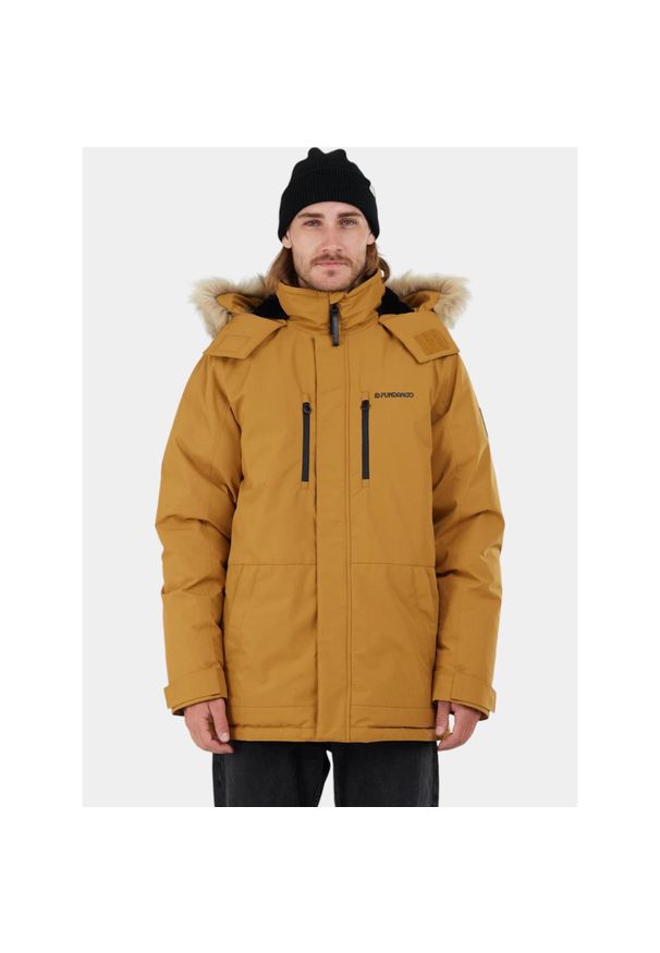 FUNDANGO - Kurtka Zimowa Męska Fundango Spirit. Kolor: żółty. Materiał: puch. Sezon: zima. Sport: turystyka piesza