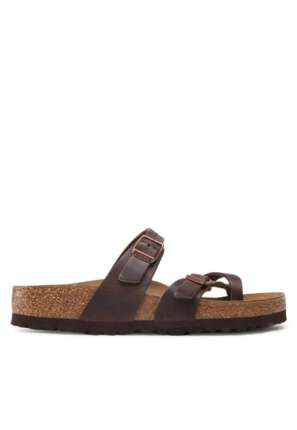 Birkenstock Japonki Mayari 0171321 Brązowy. Kolor: brązowy. Materiał: nubuk, skóra
