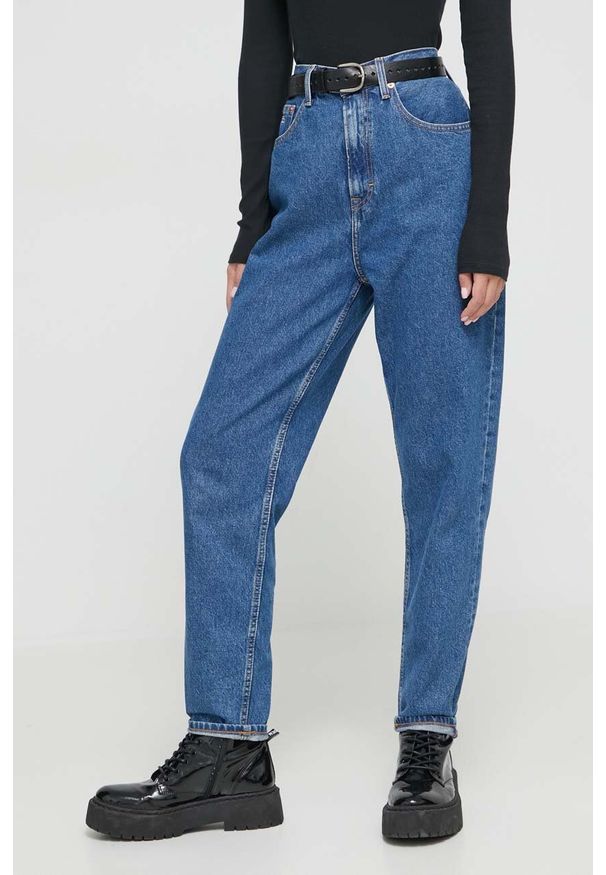 Tommy Jeans jeansy damskie high waist. Stan: podwyższony. Kolor: niebieski