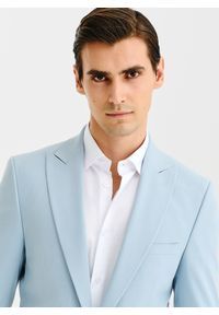Pako Lorente - PAKO LORENTE - Błękitna marynarka garniturowa. Kolor: niebieski. Materiał: bawełna, elastan, wiskoza. Wzór: gładki #10