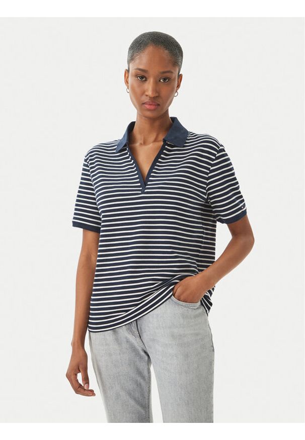 TOMMY HILFIGER - Tommy Hilfiger Polo WW0WW48720 Granatowy Relaxed Fit. Typ kołnierza: polo. Kolor: niebieski. Materiał: bawełna