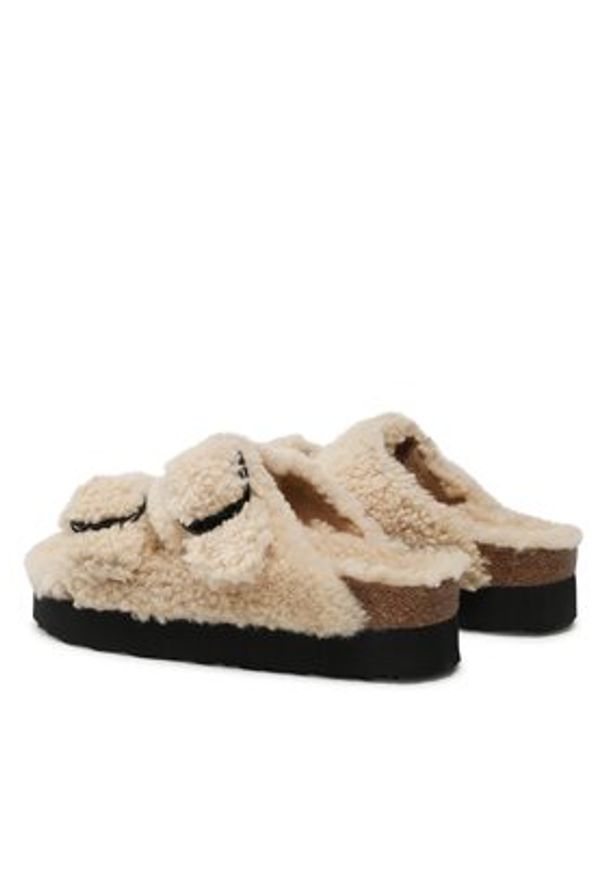 Birkenstock Klapki Arizona Big Buckle Shearling 1017642 Beżowy. Kolor: beżowy