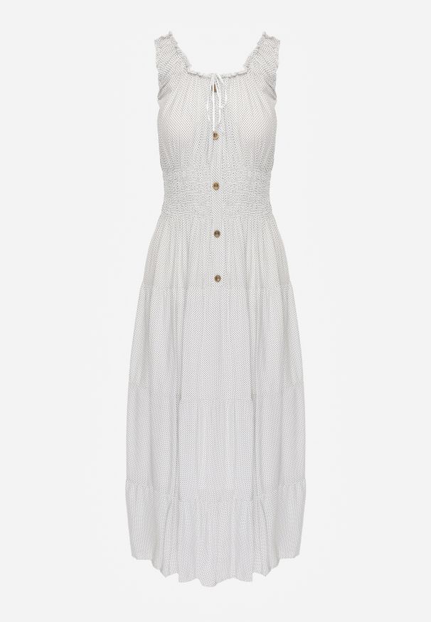 Renee - Biała Sukienka Kilroy. Kolor: biały. Długość rękawa: bez rękawów. Sezon: lato. Typ sukienki: rozkloszowane. Styl: boho. Długość: maxi