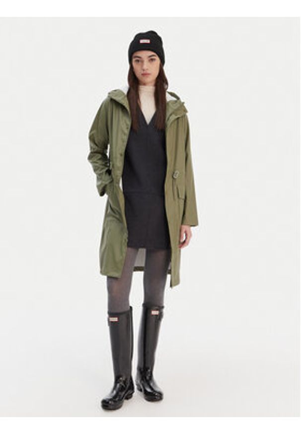 Hunter Parka Janna HARW0021242 Khaki Regular Fit. Kolor: brązowy. Materiał: syntetyk