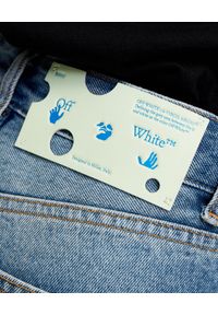 OFF-WHITE - Niebieskie jeansy Skinny Jeans. Okazja: na co dzień. Stan: podwyższony. Kolor: niebieski. Materiał: jeans. Wzór: aplikacja. Styl: klasyczny, casual #9
