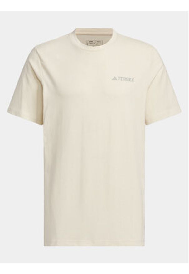 Adidas - adidas T-Shirt Graphic IS0287 Écru Regular Fit. Materiał: bawełna