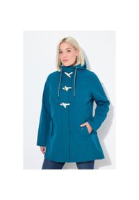 ULLA POPKEN - Damskie Kurtka softshell HYPRAR hydrofobowa podszewka z polaru kaptur. Kolekcja: plus size. Kolor: wielokolorowy, niebieski, turkusowy. Materiał: poliester, materiał, elastan. Sport: turystyka piesza #1