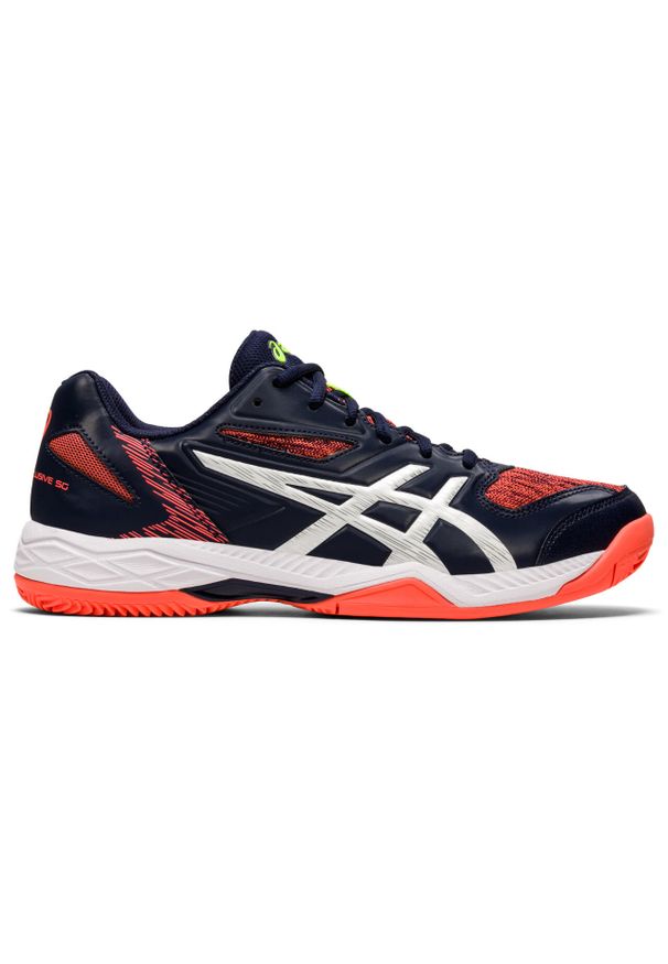 Asics - Buty sportowe treningowe do padla tenisa squasha męskie ASICS GEL-PADEL EXCLUSIV. Kolor: niebieski, wielokolorowy, pomarańczowy. Sport: tenis