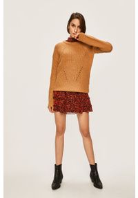 ANSWEAR - Answear - Sweter. Kolor: złoty, brązowy, wielokolorowy. Materiał: dzianina, akryl. Wzór: gładki #5