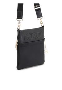 Kazar - Uniwersalna czarna listonoszka damska na szerokim pasku. Kolor: czarny. Materiał: skórzane. Styl: casual #2