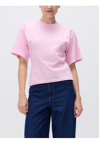 Reserved - Taliowany t-shirt - różowy. Kolor: różowy. Materiał: bawełna #1