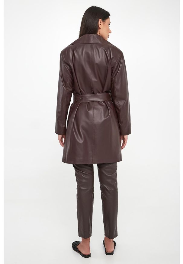 Płaszcz damski skórzany DIEGO M. Materiał: skóra