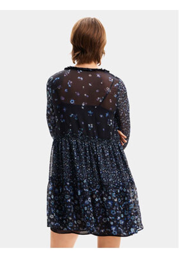 Desigual Sukienka letnia Doque 24SWVW20 Granatowy Relaxed Fit. Kolor: niebieski. Materiał: syntetyk. Sezon: lato