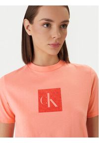 Calvin Klein Jeans T-Shirt LV047F819G Pomarańczowy Classic Fit. Kolor: pomarańczowy. Materiał: bawełna #3