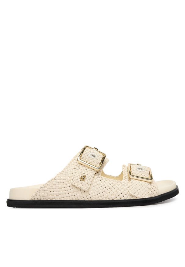 BOSS Klapki Freyah 50563359 Biały. Kolor: biały. Materiał: materiał