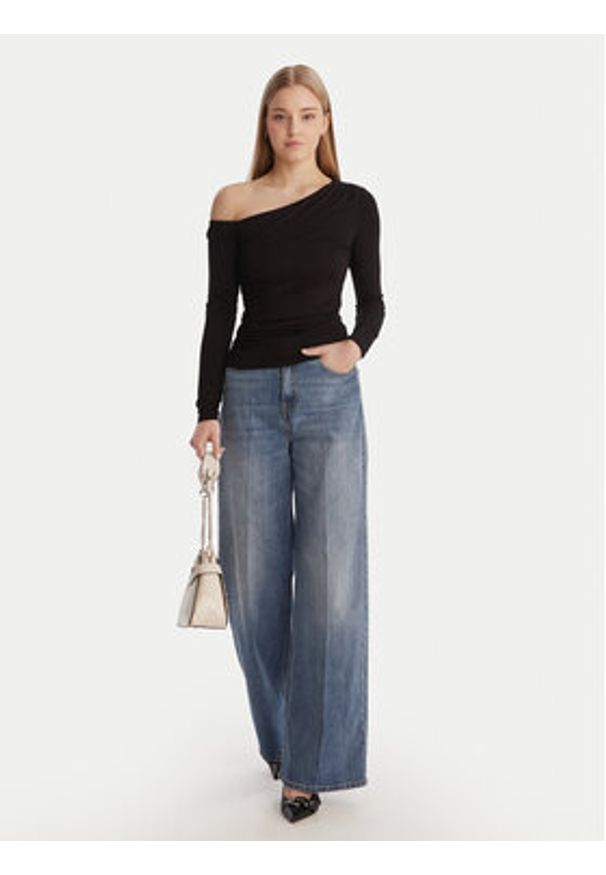 Guess Bluzka W6RP02 KC1J2 Czarny Regular Fit. Kolor: czarny. Materiał: wiskoza