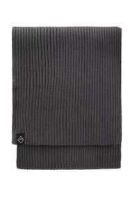 Volcano - Prążkowany szalik H-KENNY. Kolor: szary. Materiał: prążkowany. Sezon: zima. Styl: klasyczny, elegancki #1