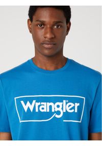 Wrangler T-Shirt Frame Logo W70JD369F 112330823 Niebieski Regular Fit. Kolor: niebieski. Materiał: bawełna
