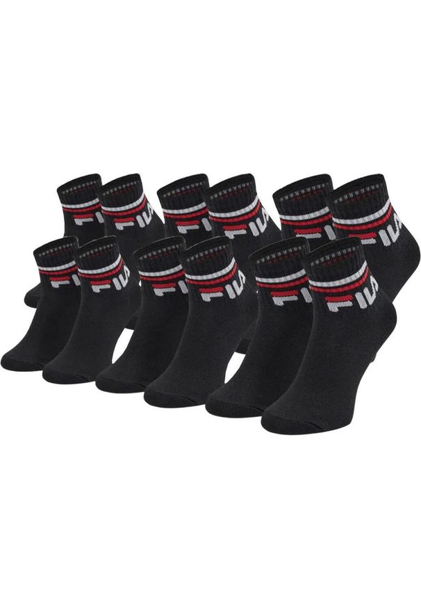 Fila Quarter 6-pack dziecięce skarpetki czarne 27-30. Kolor: czarny