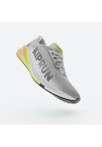KIPRUN - Buty do biegania męskie Kiprun 500 Premium. Kolor: wielokolorowy, pomarańczowy, żółty, szary, zielony. Sport: bieganie