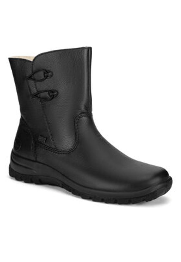 Rieker Botki Z7172-00 Czarny. Kolor: czarny. Materiał: skóra