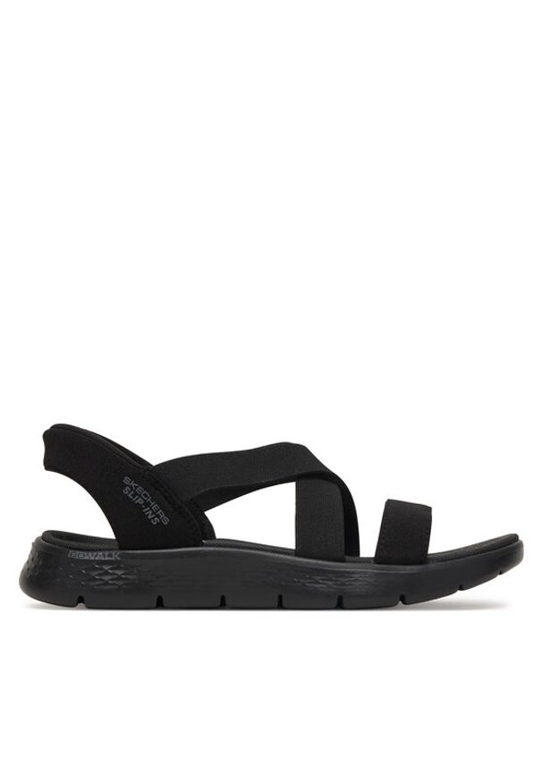 skechers - Skechers Sandały Go Walk Flex Sandal - Glimmer 141489/BBK Czarny. Kolor: czarny. Materiał: materiał