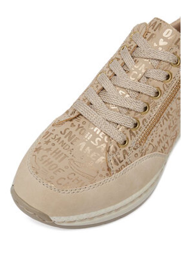 Rieker Sneakersy N4316-62 Beżowy. Kolor: beżowy. Materiał: materiał