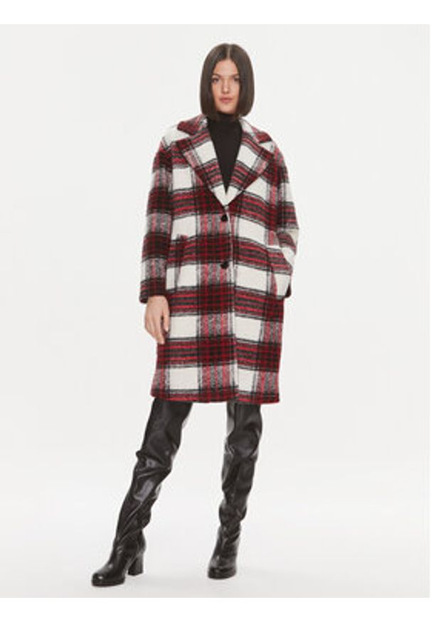 Liu Jo Płaszcz wełniany MF3122 J4577 Kolorowy Relaxed Fit. Materiał: syntetyk. Wzór: kolorowy