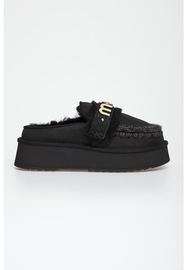 Mou - Klapki damskie skórzane mule MOU. Materiał: skóra