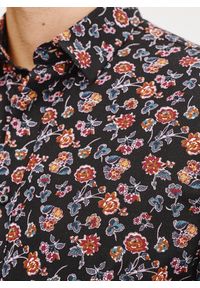 Pako Lorente - PAKO LORENTE – Czarna koszula męska w kwiaty. Kolor: czarny. Materiał: bawełna, elastan. Długość rękawa: długi rękaw. Długość: długie. Wzór: kwiaty #3