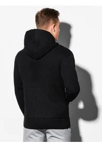 Ombre Clothing - Sweter męski E181 - czarny - XXL. Kolor: czarny. Materiał: akryl #5