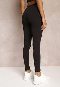 Renee - Czarne Legginsy z Gumką w Talii z Długimi Nogawkami Caleta. Okazja: na co dzień. Kolor: czarny. Długość: długie. Styl: klasyczny, casual #3