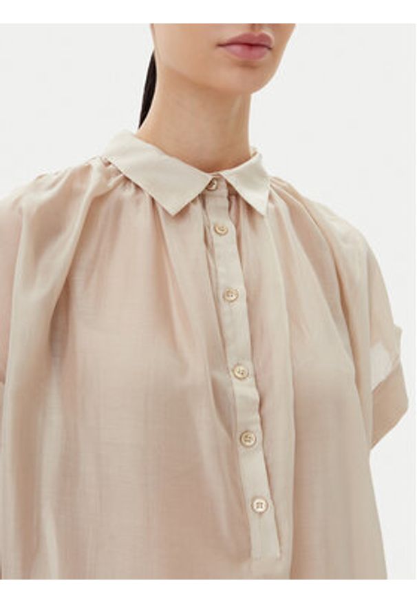 ViCOLO Bluzka TD0342 Beżowy Relaxed Fit. Kolor: beżowy. Materiał: syntetyk