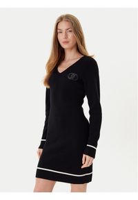 Liu Jo Sukienka dzianinowa TF5253 MS63L Czarny Regular Fit. Kolor: czarny. Materiał: wiskoza #1