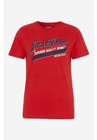 Jack & Jones - T-shirt Logo tee. Kolor: czerwony. Materiał: jersey. Długość rękawa: krótki rękaw. Długość: krótkie. Wzór: nadruk #1