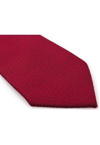 Adam Collection - Czerwony krawat męski, strukturalny materiał D297. Kolor: czerwony. Materiał: materiał. Wzór: gładki