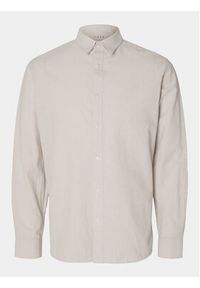 Selected Homme Koszula 16078867 Beżowy Slim Fit. Kolor: beżowy. Materiał: bawełna #3
