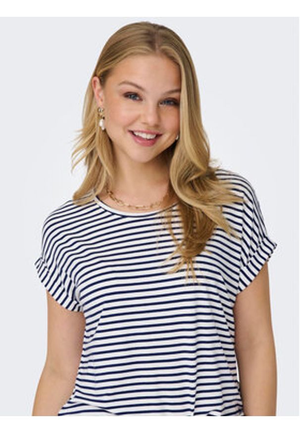 only - ONLY T-Shirt Moster 15206243 Biały Regular Fit. Kolor: biały. Materiał: wiskoza
