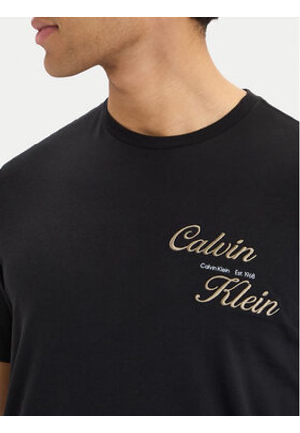 Calvin Klein Jeans T-Shirt SS 30s EU LV04RG804G Czarny Regular Fit. Kolor: czarny. Materiał: bawełna