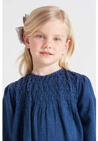 Mayoral sukienka dziecięca mini rozkloszowana. Kolor: niebieski. Długość rękawa: krótki rękaw. Długość: mini