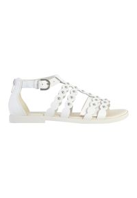 Geox - Sandały GEOX J SANDAL KARLY GIRL Biały. Kolor: biały. Materiał: syntetyk, skóra. Sezon: lato