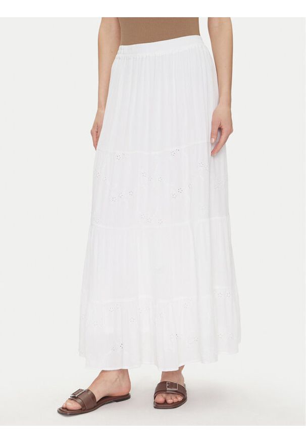 only - ONLY Spódnica maxi Chaira 15346834 Biały Regular Fit. Kolor: biały. Materiał: wiskoza