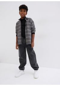 bonprix - Dżinsy bojówki o kroju loose fit z materiału z domieszką stretchu, z elastyczną gumką w pasie. Kolor: szary #3