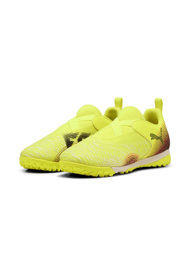 Puma - Młodzieżowe buty piłkarskie FUTURE 8 MATCH TT +Mid bez sznurowadeł PUMA. Kolor: żółty, wielokolorowy, różowy, czarny. Sport: piłka nożna